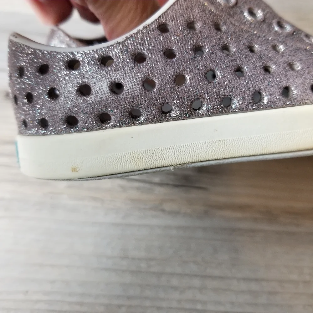 Native Jefferson Jiffy Bling Silver Glitter Water Sneakers
